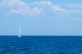 Yachts with white sails in the open Sea. Royalty Free Stock Photo