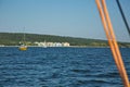 Yachts on the Zhiguli Sea, Togliatti, Russia. Royalty Free Stock Photo