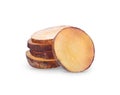 Yacon slice fruit   isolate on white background, clipping path Royalty Free Stock Photo