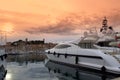 Yact port at sunset,Cannes