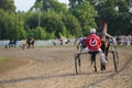 Yadrin, Chuvashia, Russia - August 13, 2022 : Horses and riders running at horse races