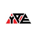 YAE triangle letter logo design with triangle shape. YAE triangle logo design monogram. YAE triangle vector logo template with red Royalty Free Stock Photo