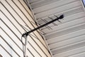 Yagi DVBT tv reception antenna installed on the wall. Broadband signal reception Royalty Free Stock Photo