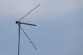 Yagi DVBT tv reception antenna installed on the wall. Broadband signal reception Royalty Free Stock Photo