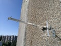 Yagi type television antenna installed on the wall Royalty Free Stock Photo