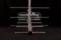 Yagi Uda antenna for UHF tv isolated on the black background Royalty Free Stock Photo