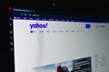 Yahoo website on computer screen