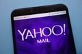 Yahoo! Mail logo displayed on smartphone