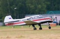 Yak-18t runs for takeoff Royalty Free Stock Photo