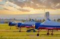 Yak-52 aircrafts on airport