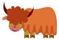 Yak icon. Wild bison. Funny cartoon animal