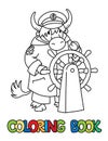 Yak yachtsman ABC coloring book. Alphabet Y Royalty Free Stock Photo