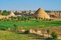 Yakhchal ice coolers in field, Kashan, Iran