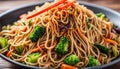 yakisoba noodles stir-fried with vegetable