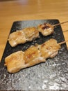 Yakitori (Charcoal grilled chicken skewers) assortment Royalty Free Stock Photo