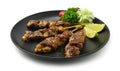 Yakitori Grilled Chicken with Black Peppers Skewers Japanese Food fusion style Royalty Free Stock Photo
