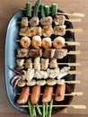 Yakitori: Japanese grilled bite-sized food on skewers Royalty Free Stock Photo