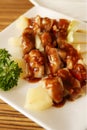 Yakitori, Japanese style of skewered chicken Royalty Free Stock Photo