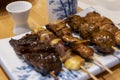 Yakitori (Japanese type of skewered dish) from Japanese restaurant in Tokyo (Japan) Royalty Free Stock Photo