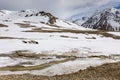 Yaks on highland plateau of Khunjerab national park Royalty Free Stock Photo