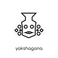 yakshagana icon. Trendy modern flat linear vector yakshagana icon on white background from thin line india collection Royalty Free Stock Photo