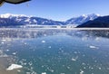 Yakutat ,Alaska Usa Snow Covered Mountains And Melting And Floating Glacier I