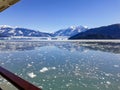 8/20/2014 ,yakutat ,alaska usa snow covered mountains and melting and floating glacierD