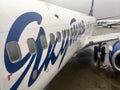 Yakutia Airlines airplane in Vnukovo Airport, Moscow