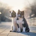 Yakutian Laika puppies outdoor