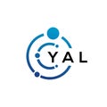 YAL letter technology logo design on white background. YAL creative initials letter IT logo concept. YAL letter design