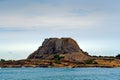 Yala National Park, Sri Lanka, Asia. Beautiful landscape, lake with water and stone hill. Ocean in Sri Lanka, Big stone rock in th