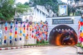Yala, Thailand - December 19 2020: Betong Mongkollit Tunnel in the morning cityscape in Betong south of Thailand