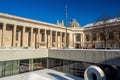 Yale university buildings in winter after snow storm Linus Royalty Free Stock Photo