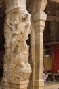 Yali statue at entrance of Shirangam Temple.