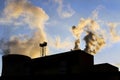 Yallourn Coal Power Station silhouette against evening light