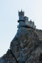 Yalta Crimea July 04, 2019. Swallow`s Nest Castle is the famous castle of the peninsula Royalty Free Stock Photo