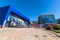 Yalta, Crimea -June 27. 2019 The Imax cinema planet - cinema and house of commerce on Kievskaya street