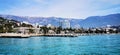 Yalta embankment, view from the sea Royalty Free Stock Photo