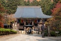 Tourist come to Yamadera to pray and make wish at shrine