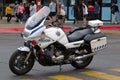 Yamaha 900cc Motorcycle in Mexican Police Livery Royalty Free Stock Photo