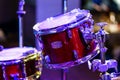 yamaha drum kit. set of drums, cymbals and other percussion instruments on stage