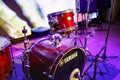 yamaha drum kit. set of drums, cymbals and other percussion instruments on stage