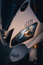 Yamaha R6 superbike day and night plus sunset and cyberpunk style Royalty Free Stock Photo