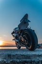 Yamaha R6 superbike day and night plus sunset and cyberpunk style Royalty Free Stock Photo