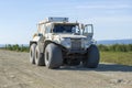 Homemade all-terrain vehicle Trekol on a dirt road