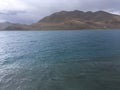 Yamdrok Lake during Cloudy day in Tibet in China.