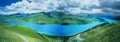 Yamdrok Tso Lake panorama Royalty Free Stock Photo