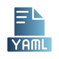 Yaml document file text icons, with stylish gradient fill. Can be used for websites, UI and mobile apps