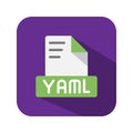 Yaml file flat icons. symbol document files, archive, format. Can be used for websites, software, UI and mobile apps