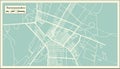 Yamoussoukro Ivory Coast City Map in Retro Style. Outline Map.